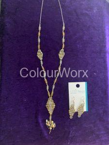 Silver & Gold diamond tassel necklace