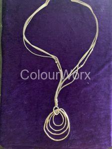 Silver four ovals necklace