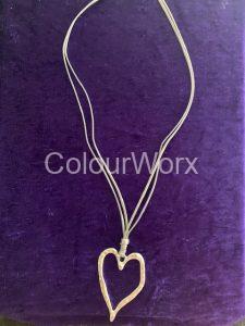 Silver upright heart necklace