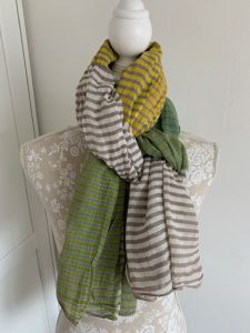 Cotton scarf green & Yellow