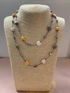 Yellow & Grey Heart Necklace