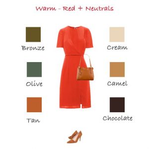 Colours to wear with warm red