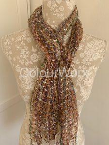 Scarf soft woven fine knit in neutral tones