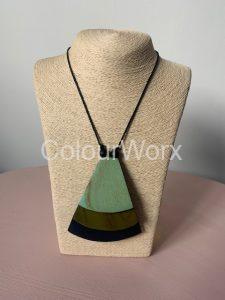 Adjustable corded teal triangle necklace £12.00