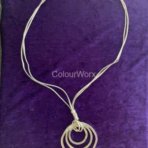 Silver Three ring necklace